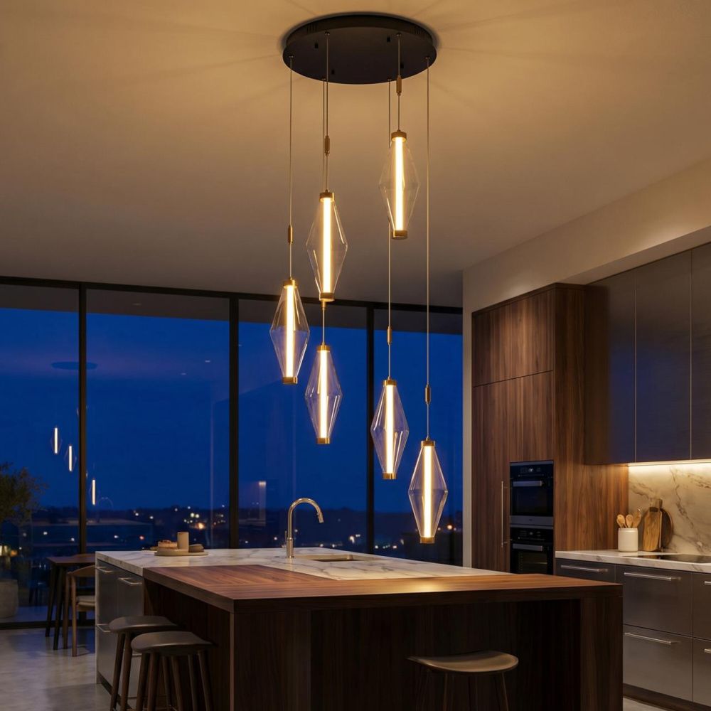 Подвесной светильник *51*50-175 см, *LED*29W, 3000K, Citilux Tanna CL253030, Латунь\Чёрный