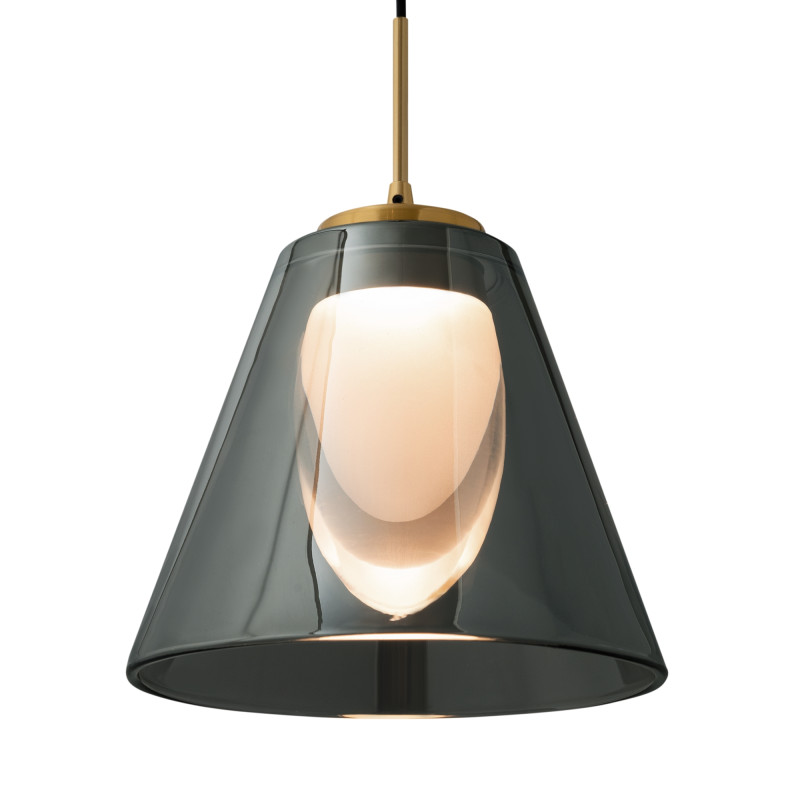 Светильник 17 см, 5W, 3000K, Freya Fume FR5399PL-L4BS, латунь
