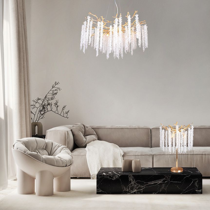 Светильник 60 см, 8*G9, 16 м2 Freya FR1010PL-08G, золото