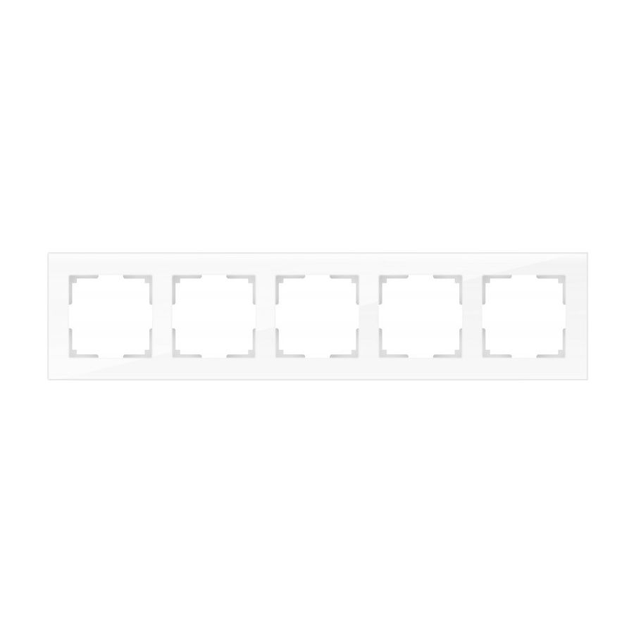 WL01-Frame-05 / Рамка на 5 постов (белый,стекло), 4690389061240