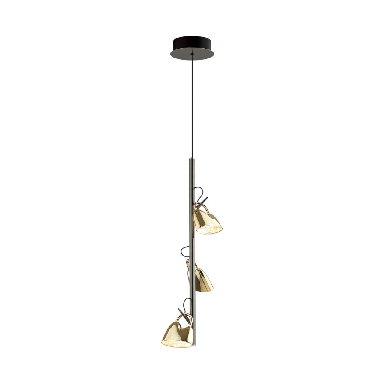 Светодиодный светильник 17 см, 13W, 3000K, Odeon Light Malpa 5002/13L, черный-золото