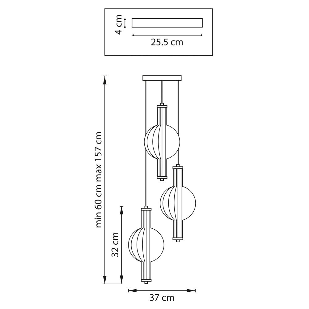 Подвес *37*32-157 см, LED*6W, 3000K, Lightstar Botto 800133, Латунь