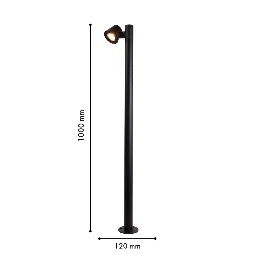 Уличный столб 20*5*100- см, *LED*10W, Favourite Bio 4744-1F, черный