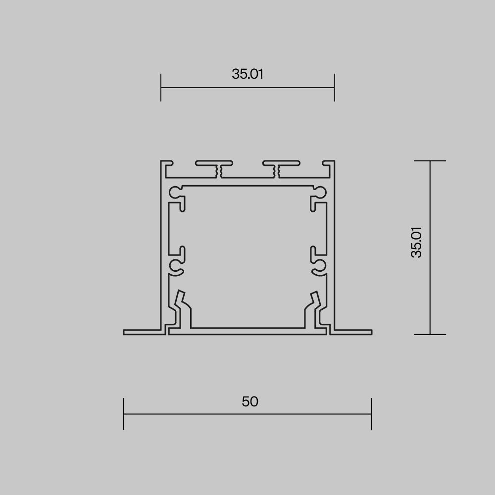 Алюминиевый профиль встраиваемый с накладным фланцем 50x35 (Черный, 2 м), ALM-5035T-B-2M 632012, 200*5*4 см, Maytoni  632012, Черный