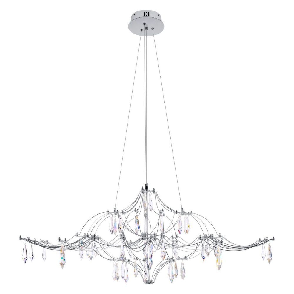 Подвесная люстра 100 см, 27W, 3000K, Loft IT Mira 10587/1000 Silver Asfour, серебро
