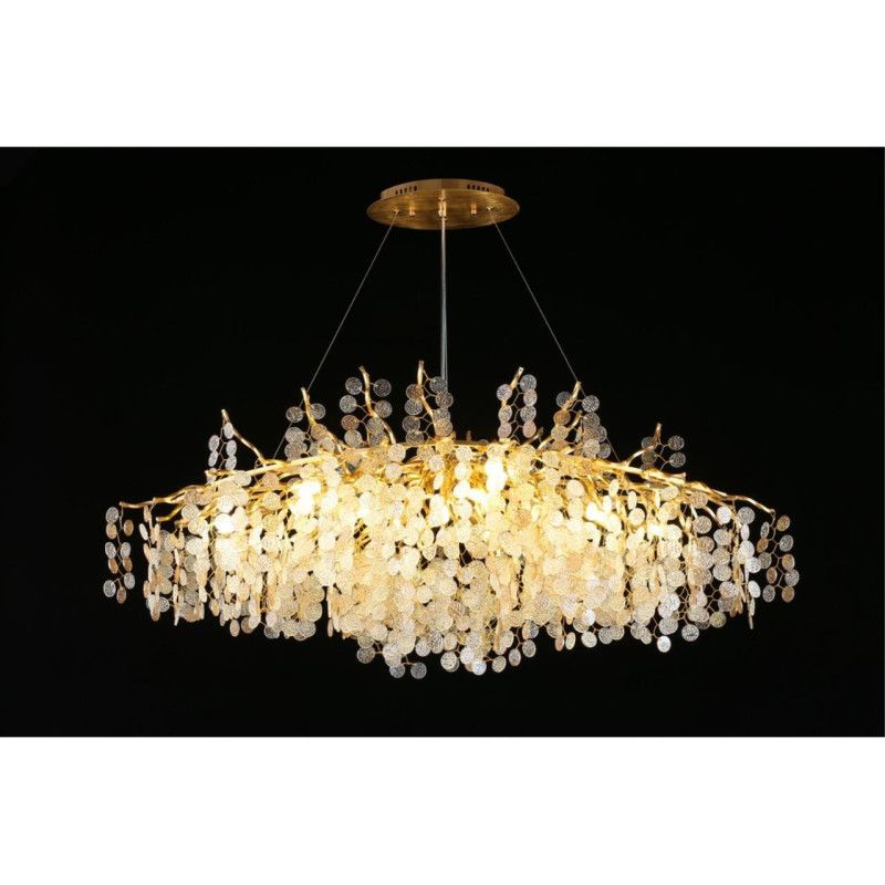 Подвесная люстра 120*60*70-160 см, 12*G9, 5W, Aployt AURORA APL.845.03.12, золотой