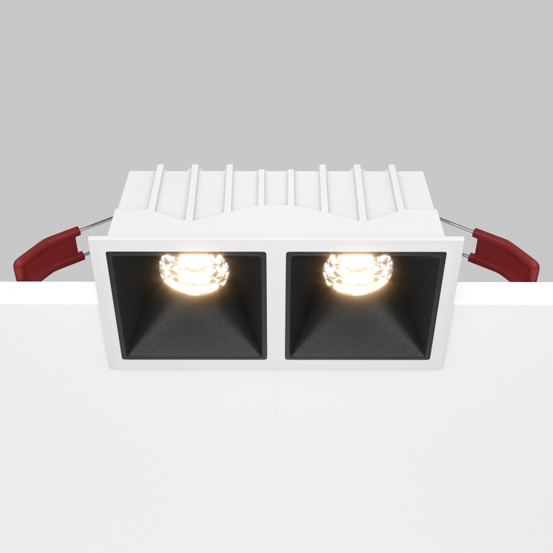 Светильник 13 см, 20W, 3000K, Maytoni Downlight Alfa LED DL043-02-10W3K-SQ-WB, белый-черный