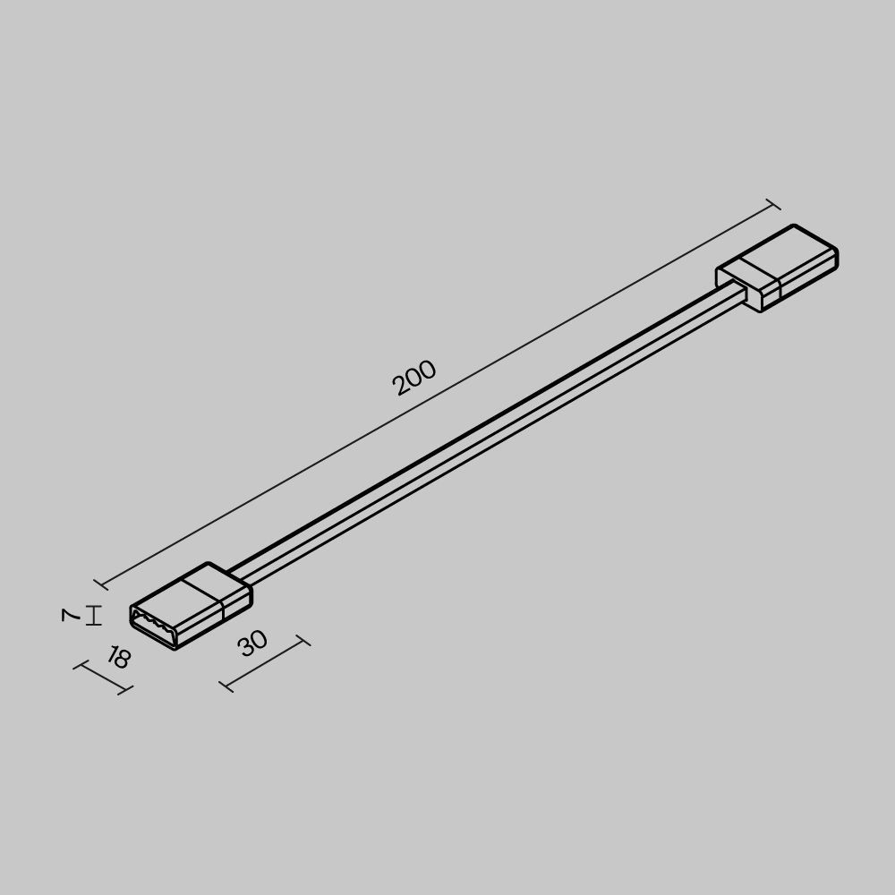 Гибкий коннектор для токоведущей ленты Maytoni Exility IP O-TR002-SC, черный