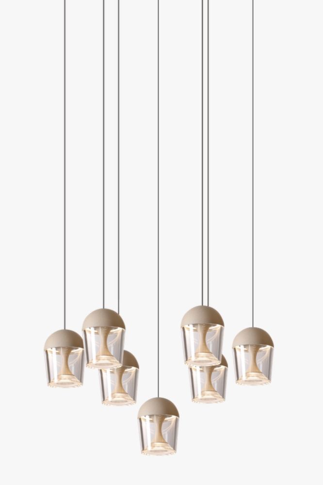 Подвесной светильник D01512, D550 / H1800мм LED, 49W, K, Alva Donna, бежевый хаки