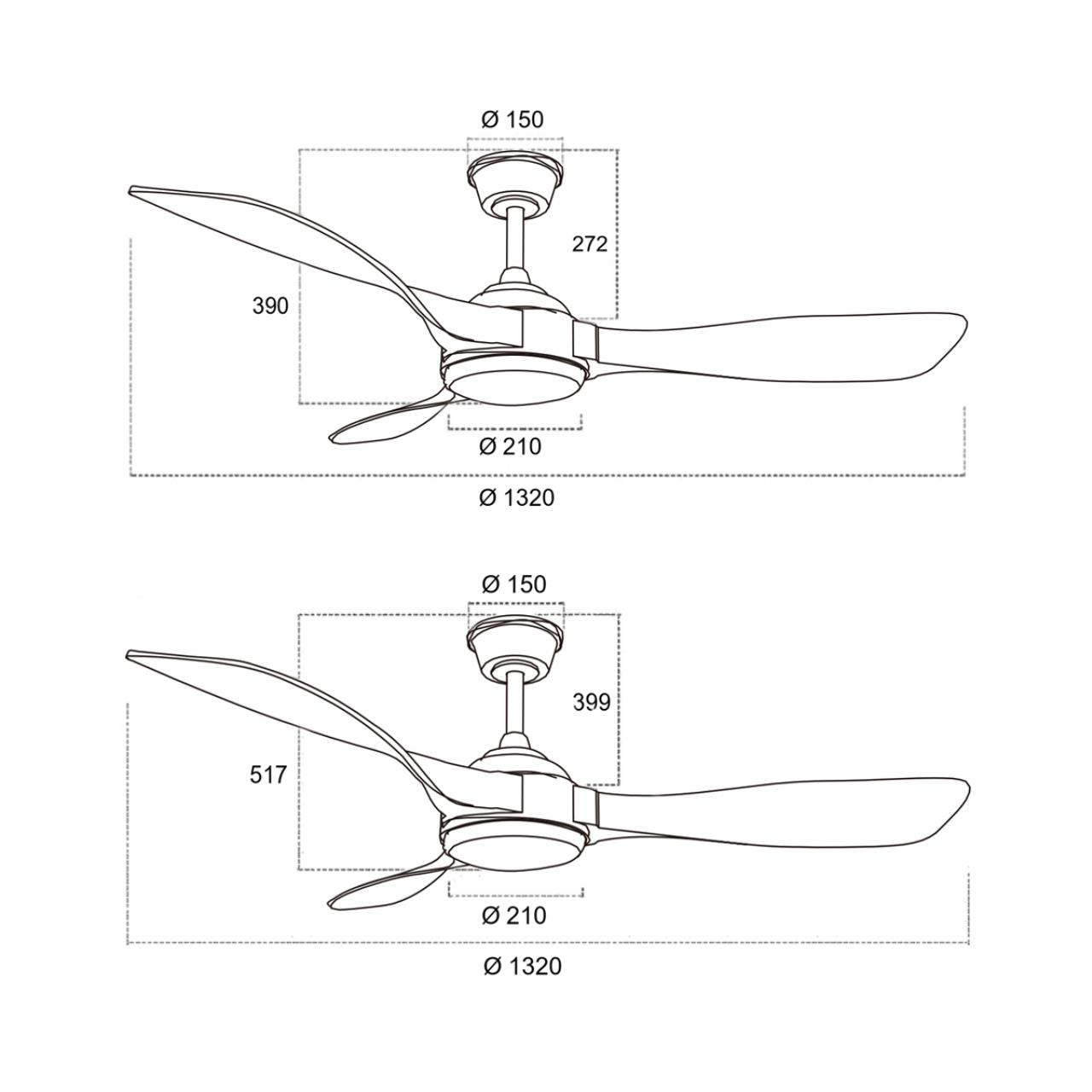 Люстра-вентилятор 122 см 7701/24L Sonex VIVA LED черный LED 24Вт 3000-6000K D1220 пульт ДУ STORM