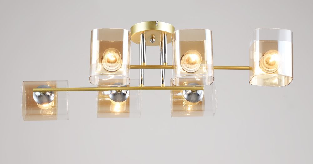 Люстра L700 x W330 x H220, мм, 6*40W (240W), GD+CH(ЗОЛОТО+ХРОМ) Rilon 2247/6 GD+CH