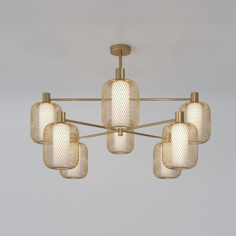 Светильник 87,5*87,5*60 см, 8*E14*60W, Eurosvet Voile 30192/8, золото, a069159
