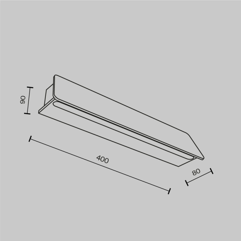 Светильник настенный 9*40*8 см, LED, 10W, 3000К, Maytoni Trupp O429WL-L10GF3K серый