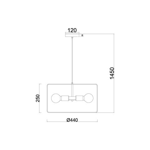 Подвесной светильник  44*145 см, 3*E27 черный Vele Luce Mascot VL5332P03