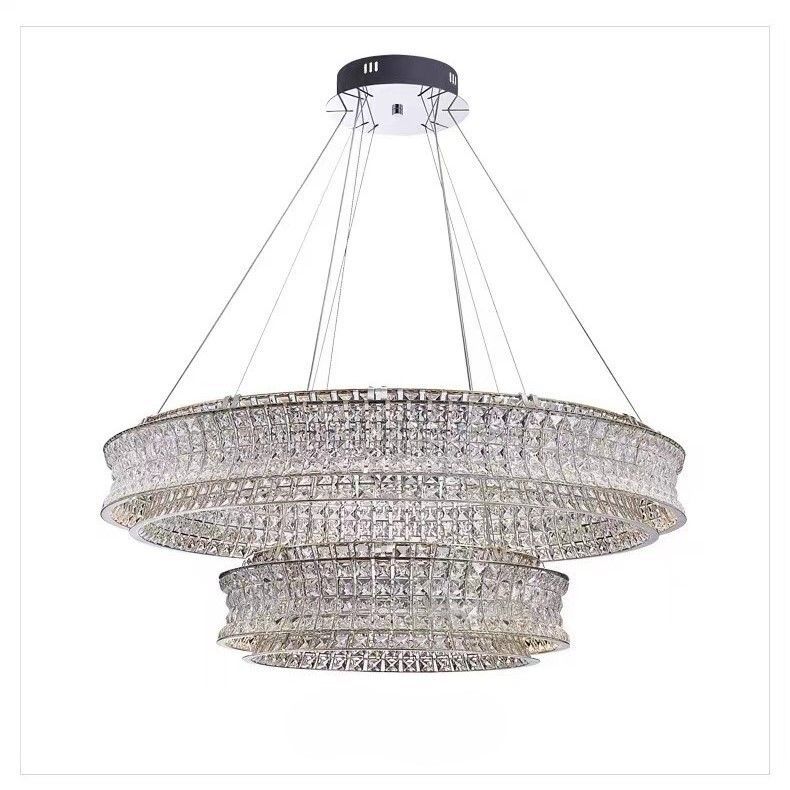 Люстра 8829-800+500, D800*H340 / D500*H340 LED, 190W, 3000/4000/6000K, Alva Donna, Хром