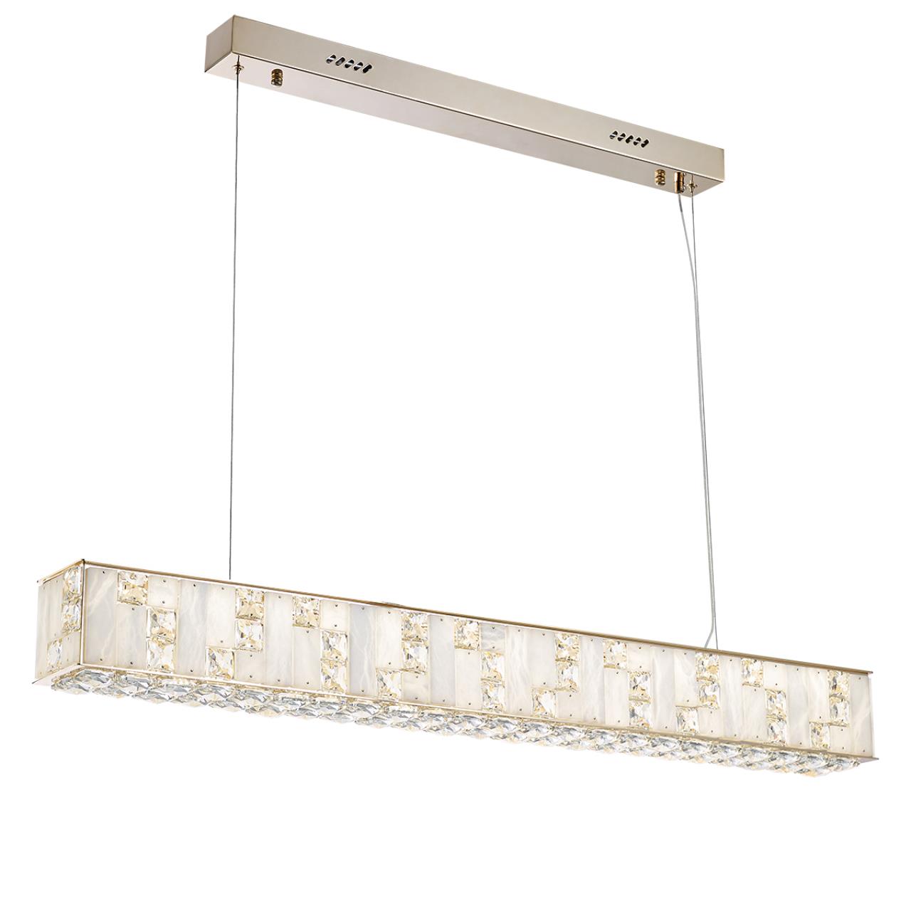 Люстра 12,5*105*100 см, LED 1*50W, 3700 К, Odeon Light Crossa 5072/50L, золото/прозрачный/белый