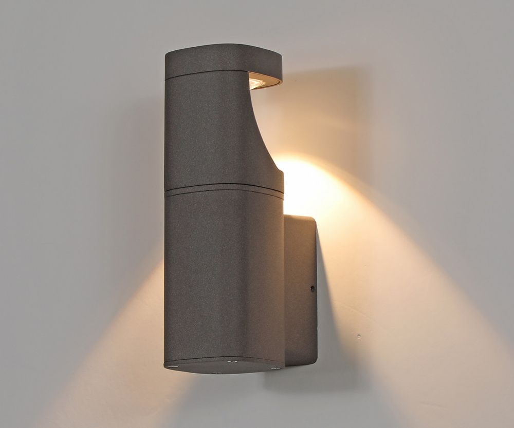 Настенный уличный светильник 21 см, 12W, 3000K, Kink Light 09315,16, серый