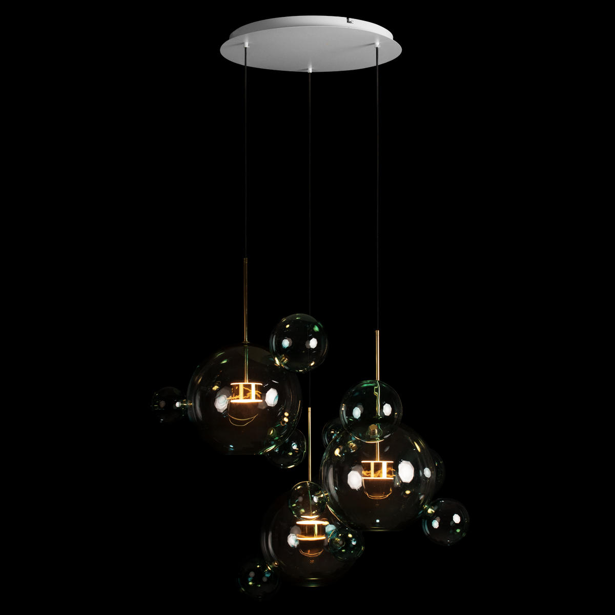 Подвесной светильник 78,5*68 см, 3*LED*10W LOFT IT Bolle 2027-D3 Blue золото