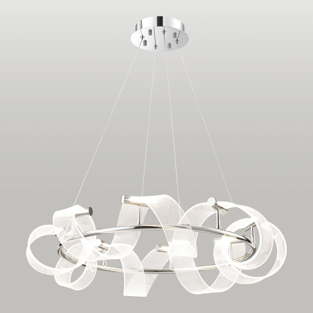 Люстра подвесная *70*45-150 см, 8*led*10W, 4000K, Lussole Knox LSP-7416, хром