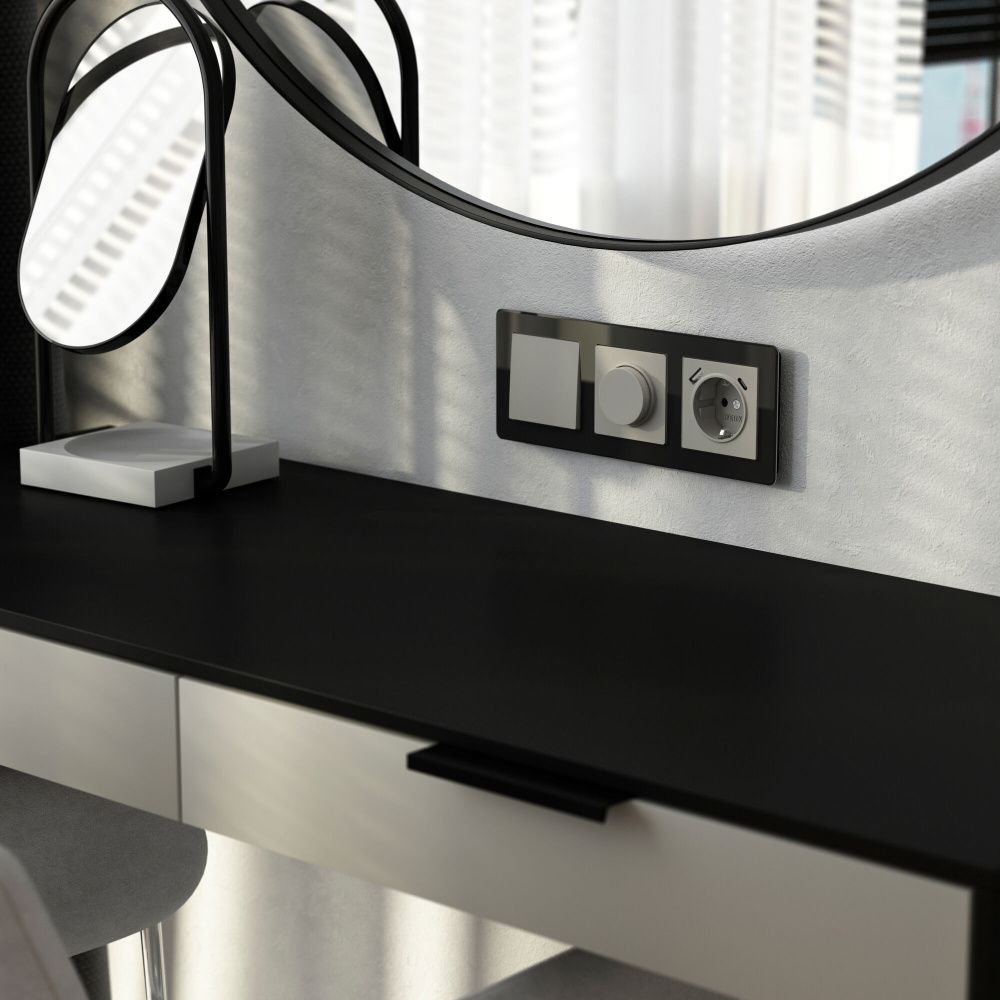 W1210004 Выключатель одноклавишный, дымчатый Werkel, 4690389211874