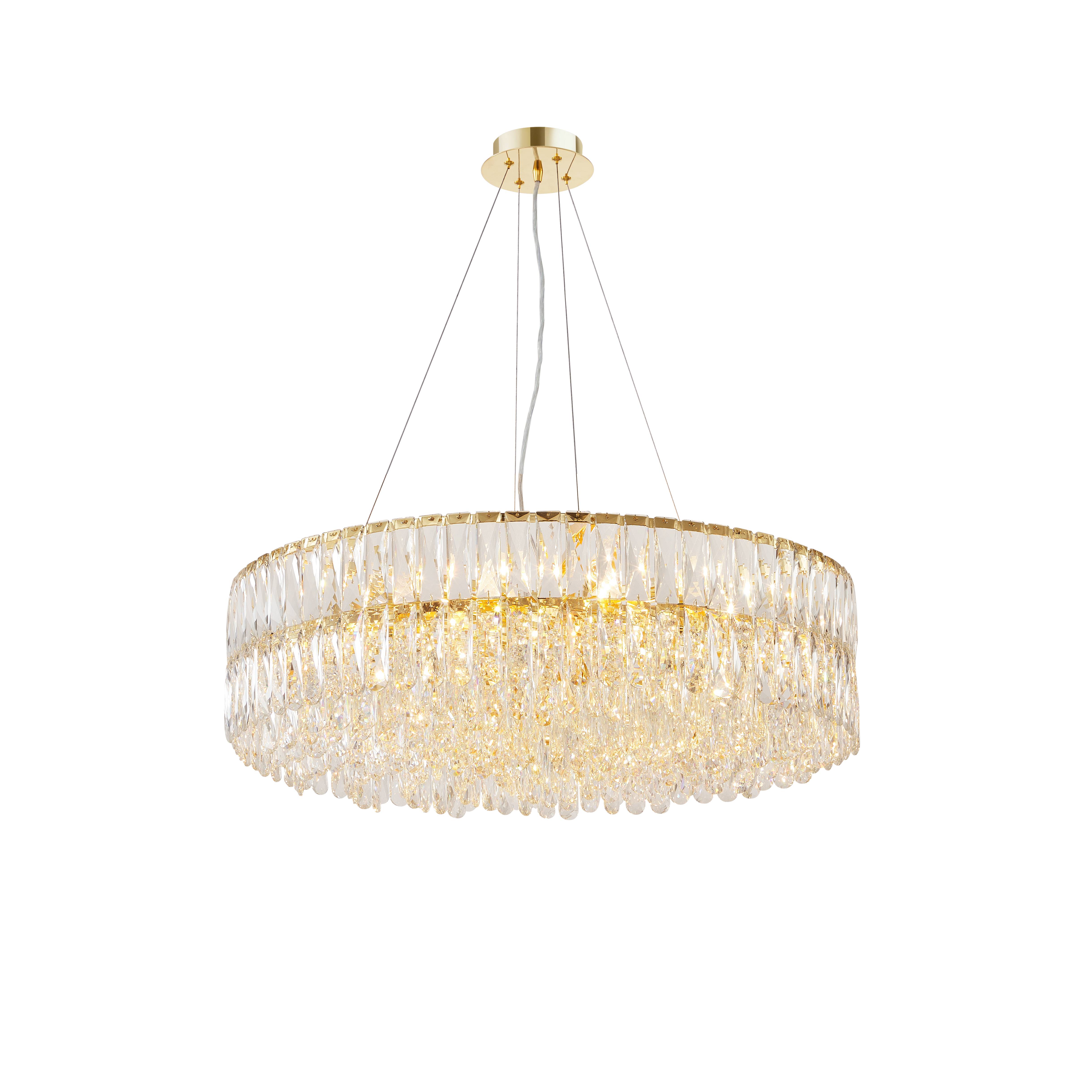 Люстра 800*260, 18*E14, 40W NewRgy Cristallo E61-ф800*H260 H GOLD, H GOLD