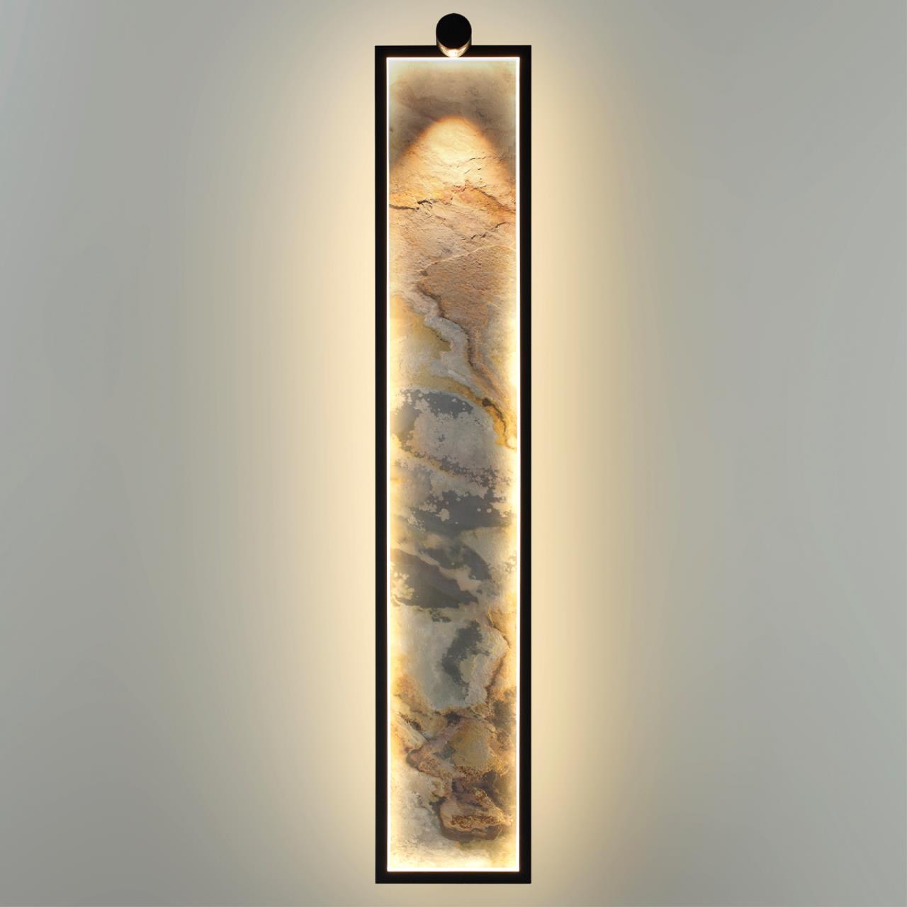 Настенные 15**62,2 см, LED 1*30W, 3000 К, Odeon Light Stoflake 5078/30WL, матовый черный/серо-бежевый