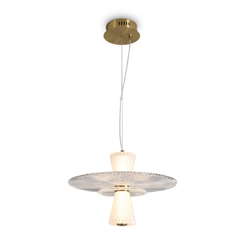 Подвесной светильник 50*50*231,5 см, LED, 8W, 3000К, Freya Grail FR6183PL-L4BS1 латунный