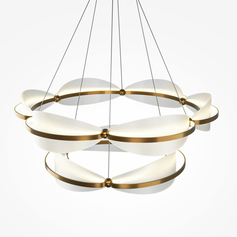 Каскадная люстра 85*85*346 см, LED, 80W, 3000К, Maytoni Breeze MOD281PL-L80BS3K латунный