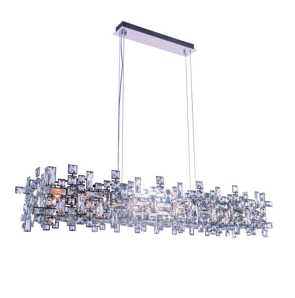 Люстра L1200 x W250 x H230 мм, E14 12*40W (480W) NewRgy CHROME+CLEAR (Хром + Прозрачный Хрусталь) 2874R/12A CHROME+CLEAR