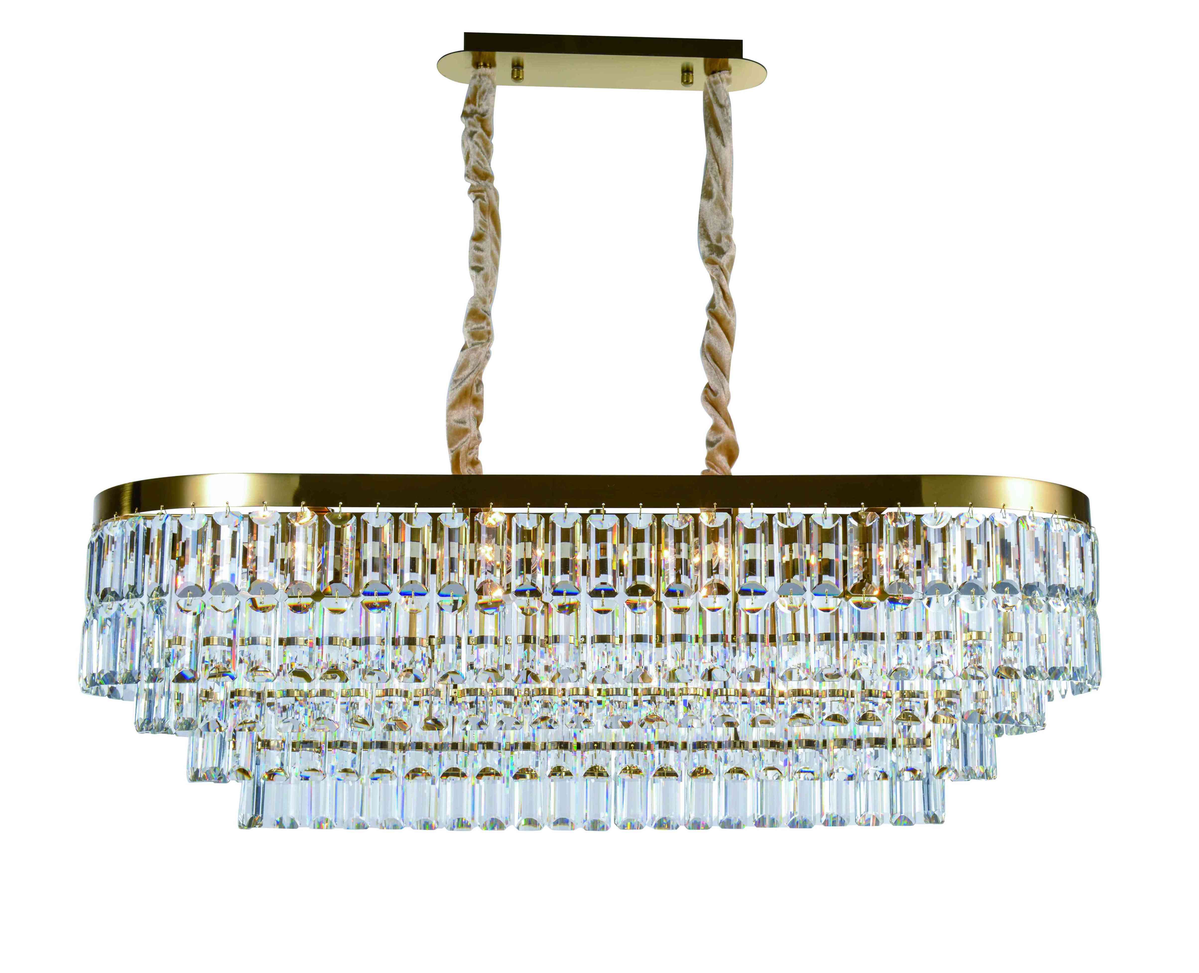 Люстра  1000*400*360, 14*E14, 40W NewRgy Cristallo 2752P/14A PLATING BRASS+CLEAR, PLATING BRASS+CLEAR