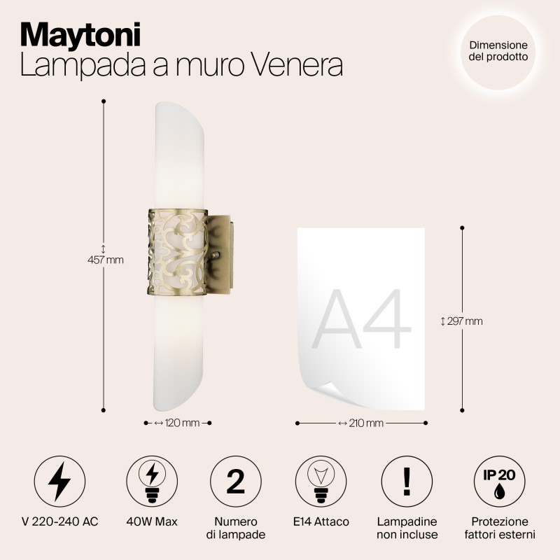 Бра Maytoni House 3 H260-02-N латунь