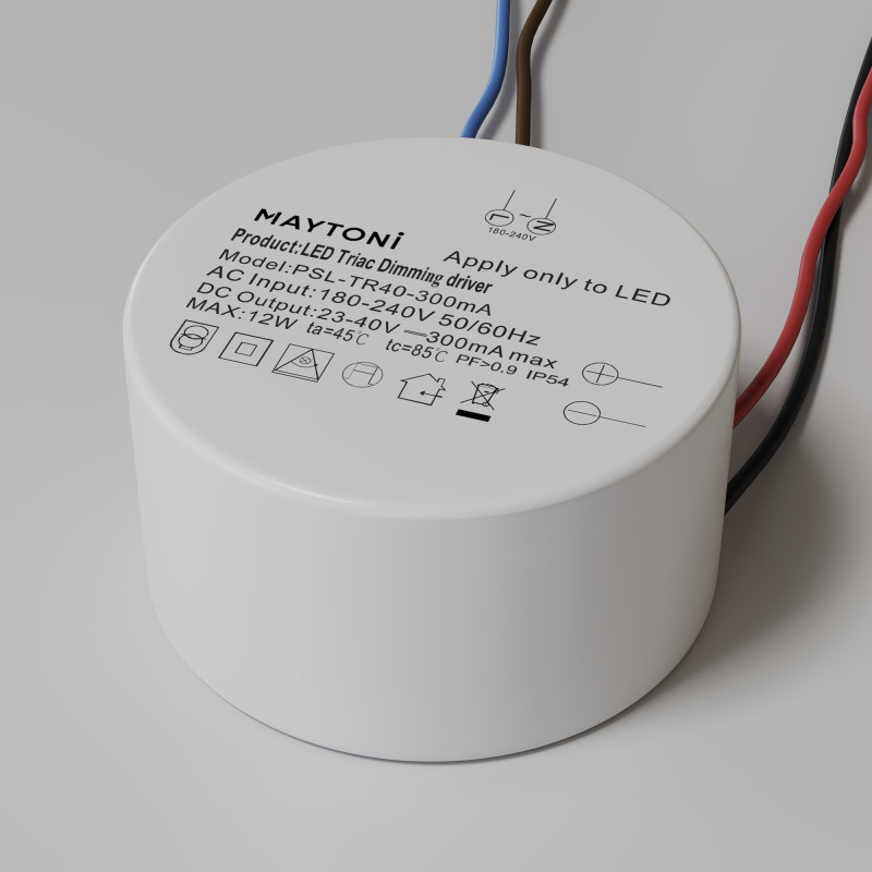 Блок питания 4,5*4,5*2,5 см, Maytoni Technical psl-tr PSL-TR40-300mA белый