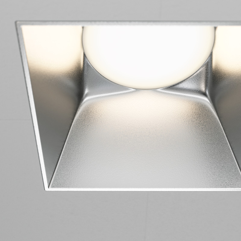 Светильник 13 см, Maytoni Downlight Share DL051-01-GU10-SQ-WS, серебро