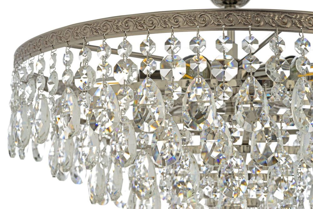 Люстра потолочная *46*25 см, 6*E27*60W, Arti Lampadari Castellana Nickel Castellana E 1.3.46.601 N, Матовый никель