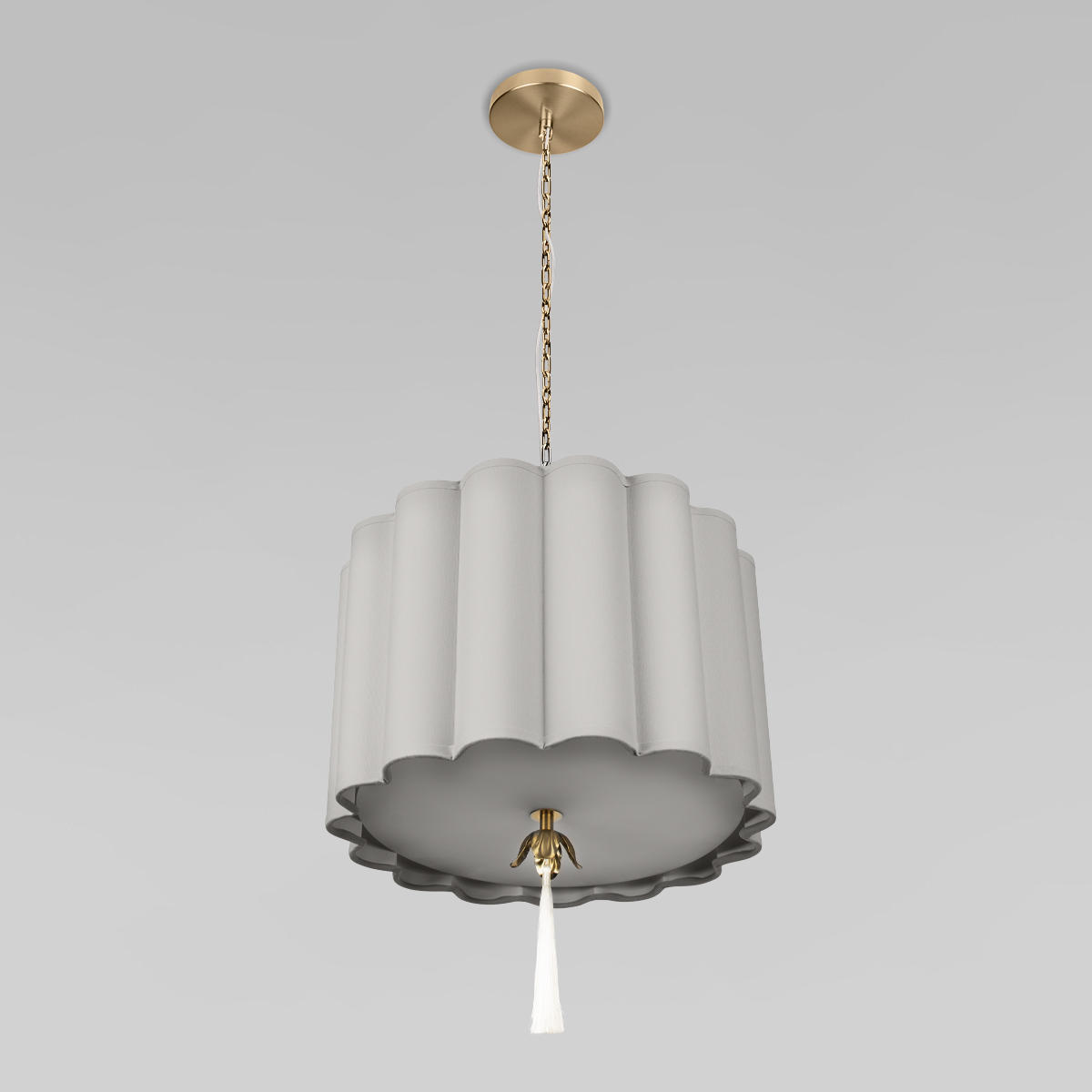Подвесной светильник 40,7*49 см, 3*E14 LOFT IT Mellow 10306P Grey linen латунь