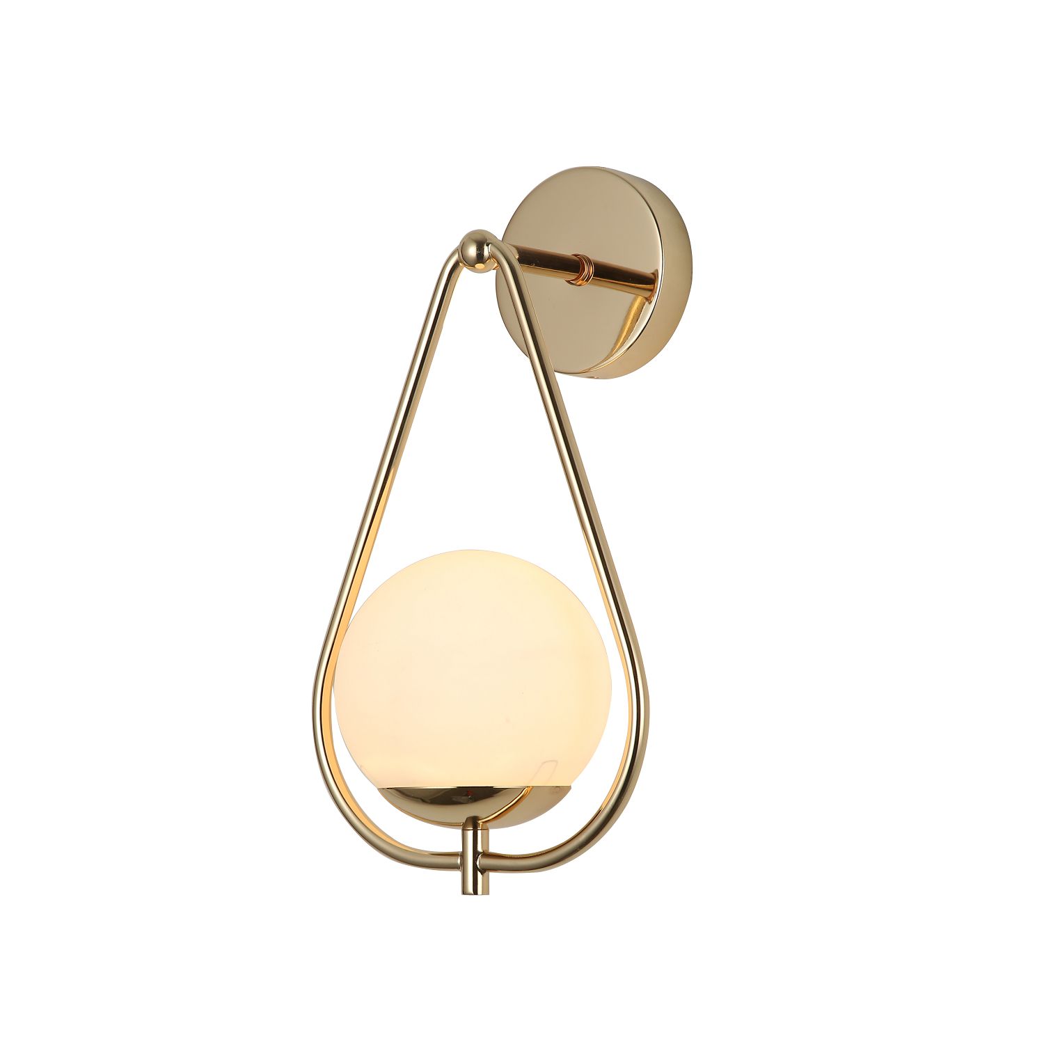 Бра F-Promo Quantum 2916-1W, D170*W200*H350, французского золота, плафон из белого матового стекла