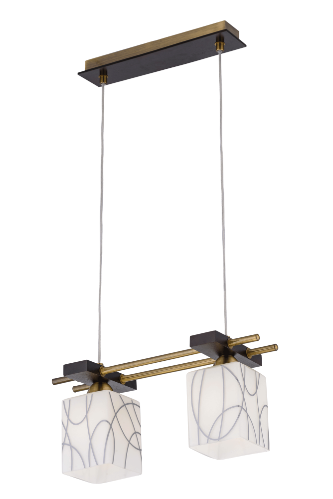 Люстра L420 x W150 x H200(900), мм, 2*40W (80W), AB+RED (Бронза+Красный) Sfera Sveta 85662/2P AB+RED