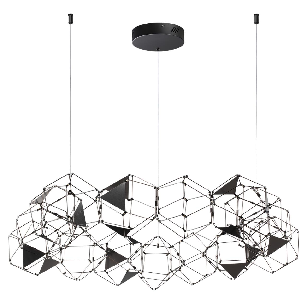 Светильник 106 см, 68W, 4000K, Odeon Light Trellis 5087/68L, черный хром