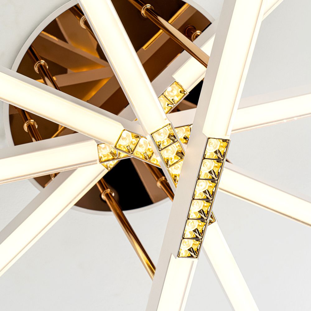 Светильник 60*60*30 см, LED*68W, 3000-6000K, Modelux  MDL.9371.600CL WH, Белый, Золото