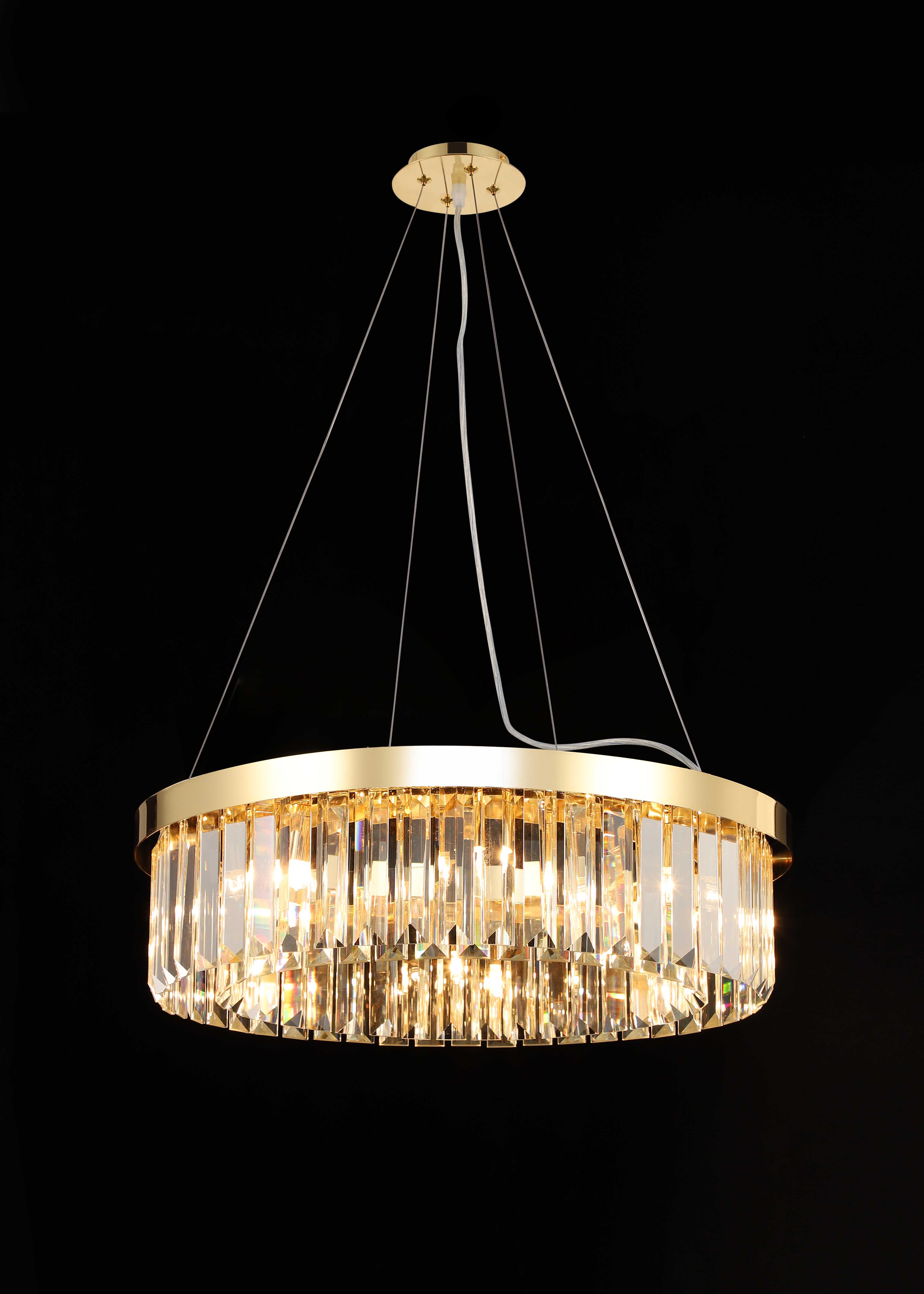 Люстра  600*170, 8*E14, 40W NewRgy Cristallo G15-ф600*H170 H GOLD, H GOLD