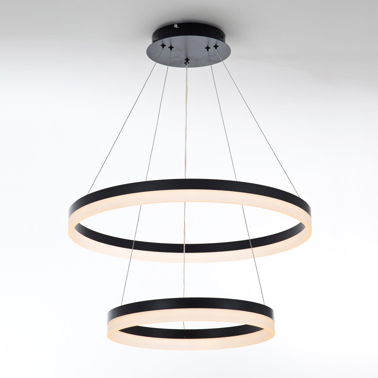 Подвесной светильник 60*60*90 см, LED 80W, 3000 / 6000K, Черный LED4U L10823-60-40 BK