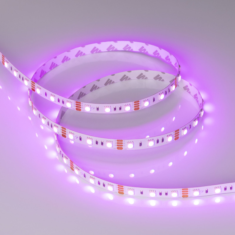 Лента RT-B60-10mm 12V RGB (14.4 W/m, IP20, 5060, 5m) (Arlight, Открытый) 012340(2). Цена указана за 5 метров. Продается кратно 5 метрам.