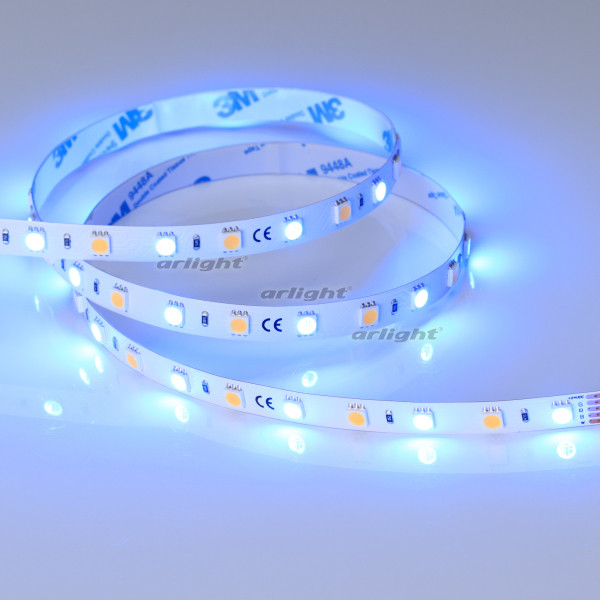 Лента RT-B60-10mm 24V RGBW-Day (14.4 W/m, IP20, 5060, 5m) (Arlight, Открытый) 018326(2). Цена указана за 5 метров. Продается кратно 5 метрам.