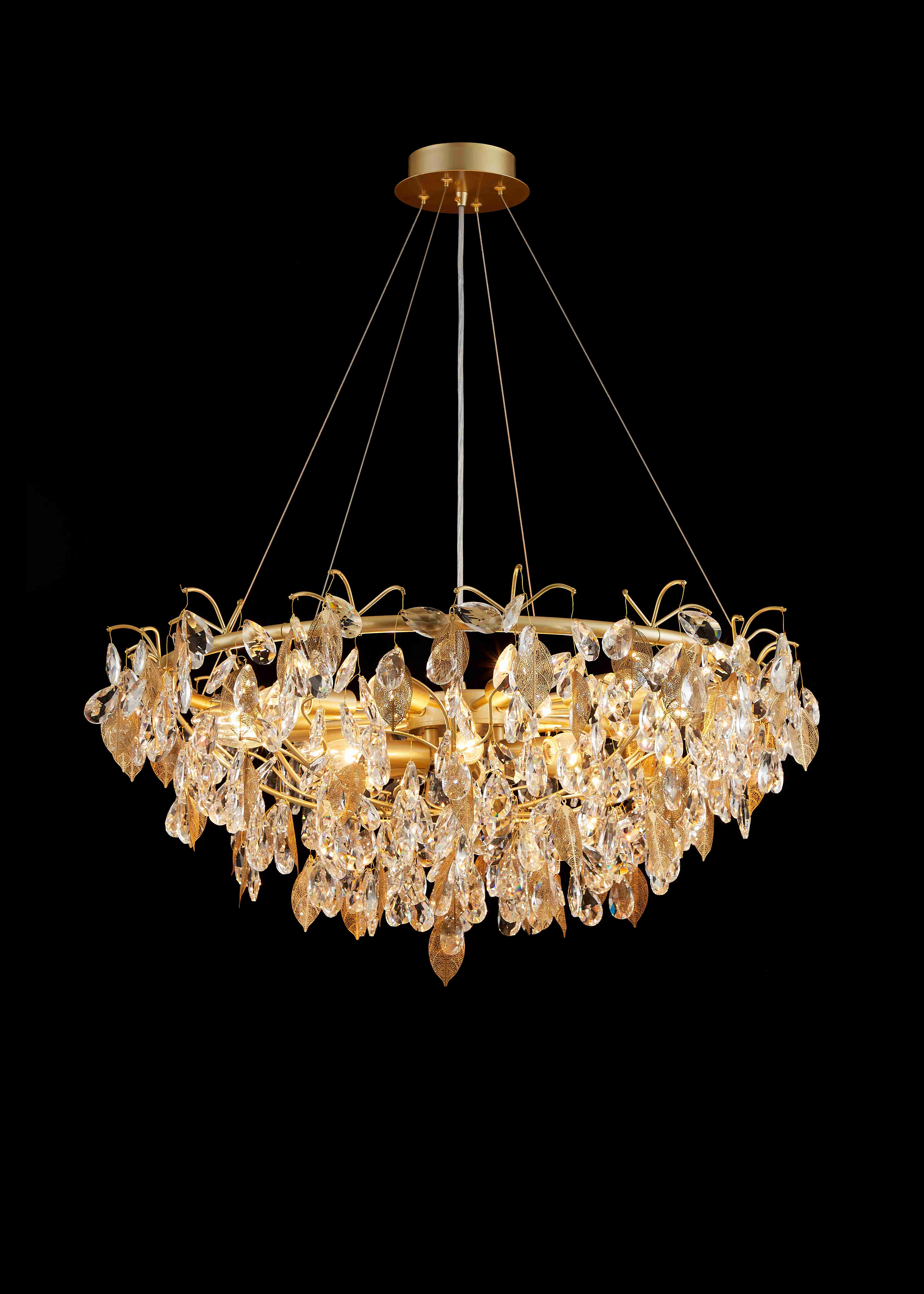 Люстра 800*300, *E14, 40W NewRgy Cristallo Z86-ф800*H300 GOLD, Золото