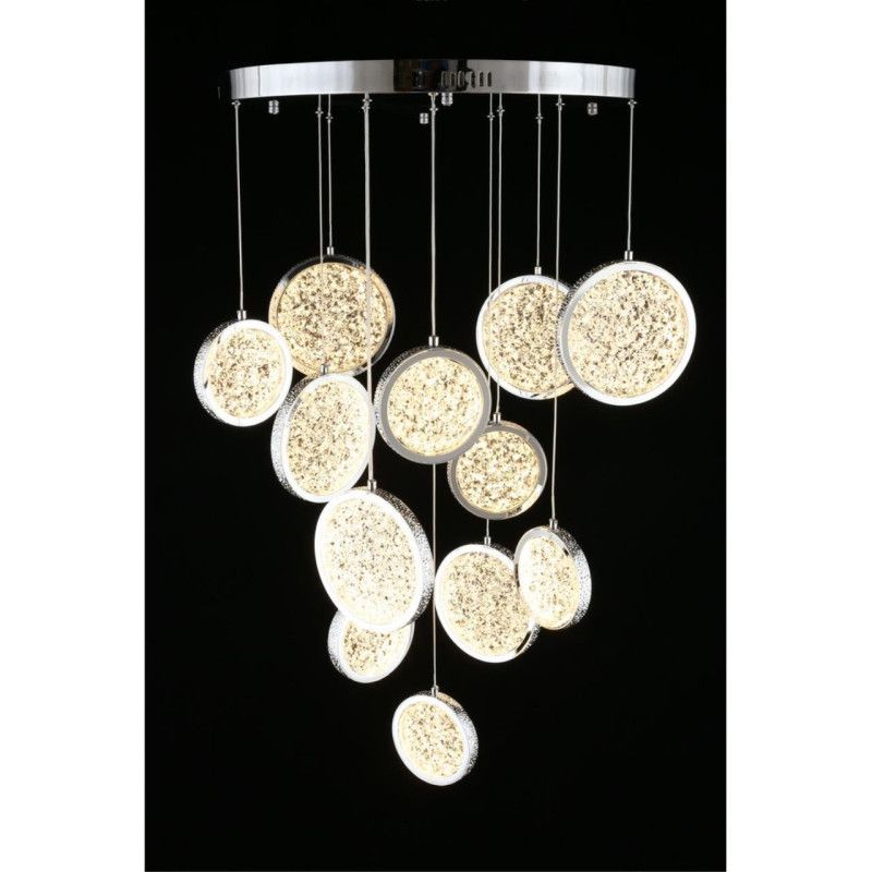 Каскадная люстра 60*60-220 см, 1*LED, 102W, K, Aployt Yulali APL.048.13.102, хром