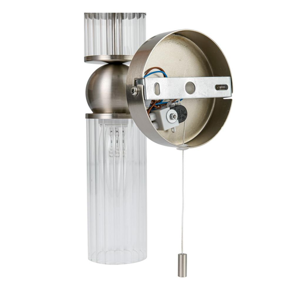 Бра с выключателем *10*25-25 см, 1*E14*40W, Lumion Denver LUM8277/1W, стальной; серебристый