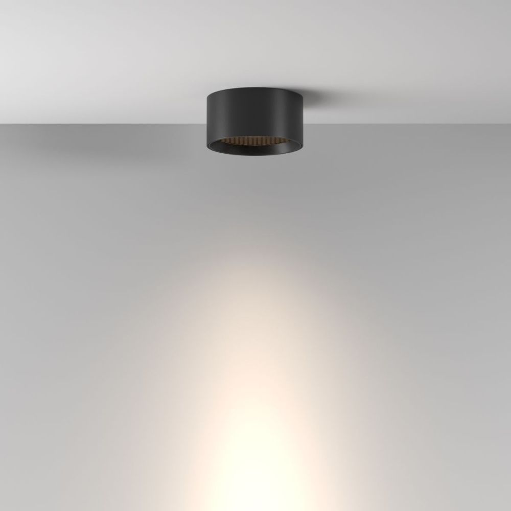 Накладной светильник 8 см, 7W, 3000K, Maytoni Glare C122CL-L7-3K-B, черный