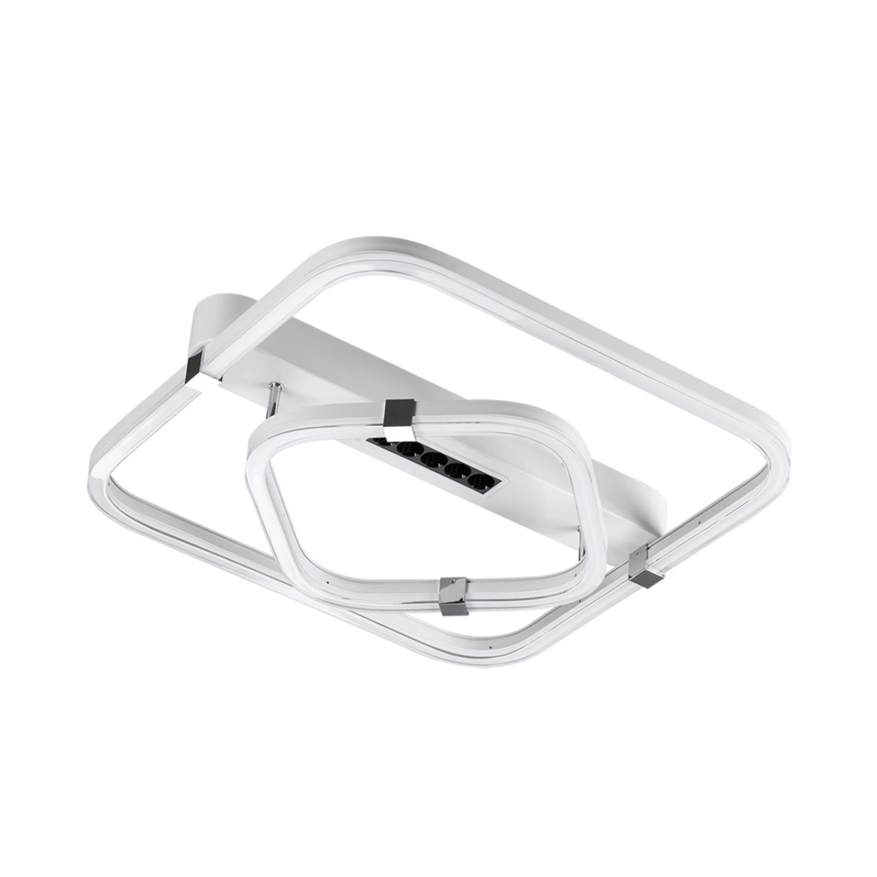 Потолочный светильник 50,5*52*12 см, LED 2*64W, 2800-4050-5900 К, Sonex Trecky 7665/64LS, белый