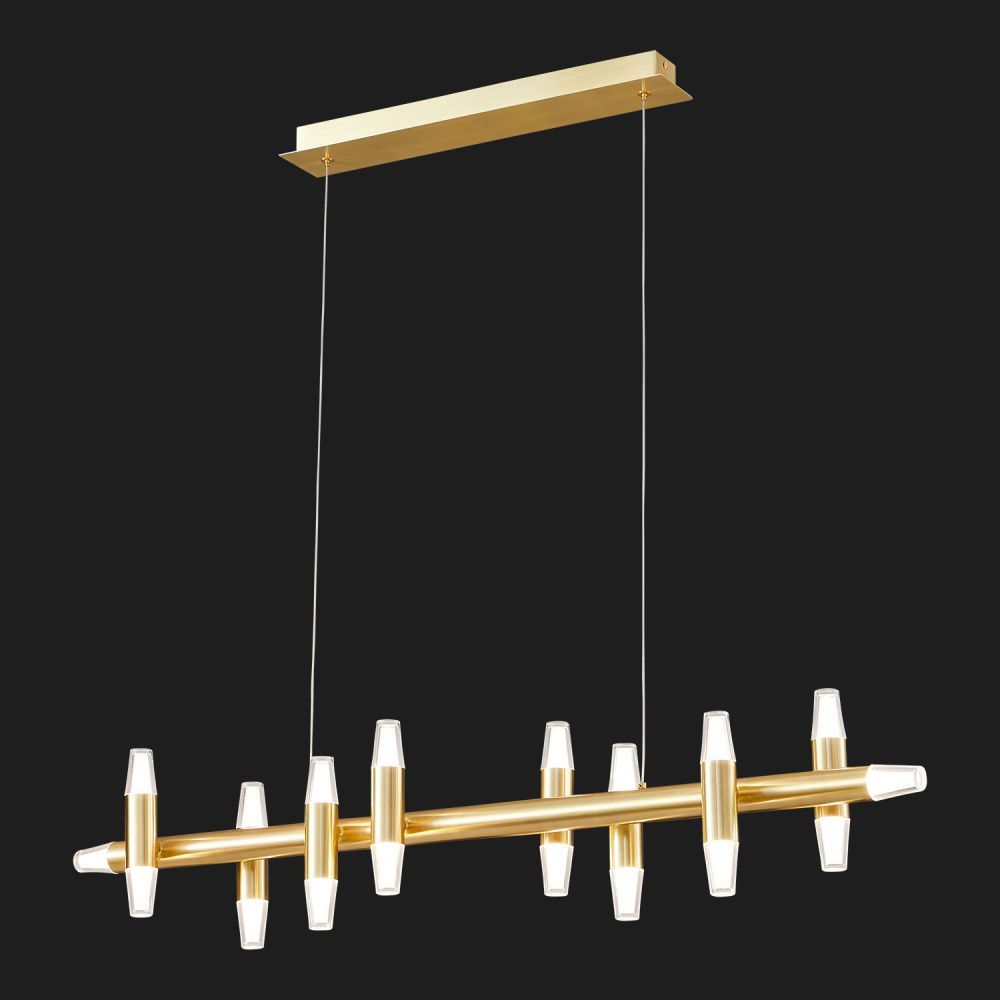 Линейно-подвесной светильник *100*45-120 см, 18*led*2W, 4000K, Lussole Hopkins LSP-7406, матовое золото