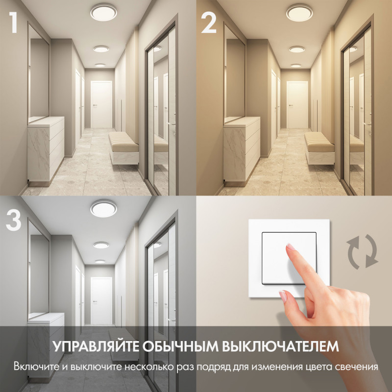 Накладной светильник 40 см, 40W Denkirs DK6515-WH белый